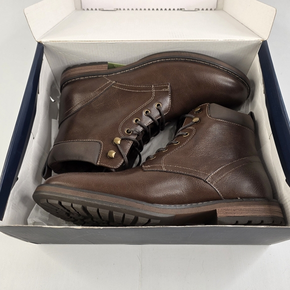 Club Room Men's Brown Padded Collar Westin Lace-Up Boots Size 12M NIB - Picture 8 of 9